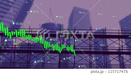 Image of scaffolding, financial data processing and statistics 115717478