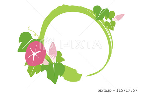 ピンクの朝顔の花の背景フレームイラスト素材 ピンクの朝顔の花の背景フレームイラスト素材 115717557