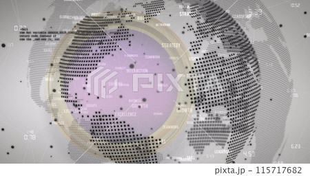 Image of globe and data processing over network of connections 115717682