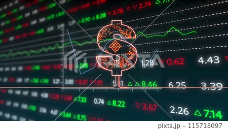 Image of data processing over black background 115718097