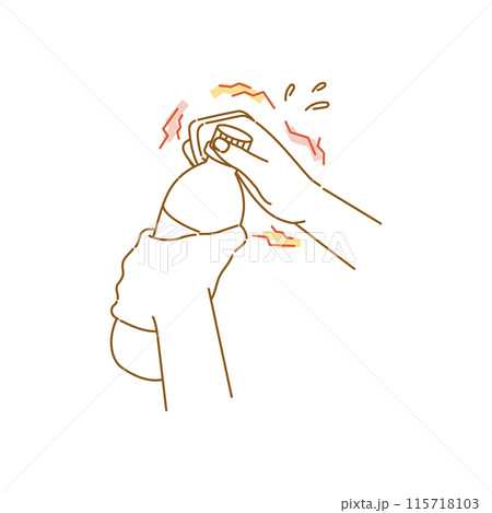 女性の更年期障害:ペットボトルのフタが開けられない・手が痛い 女性の更年期障害:ペットボトルのフタが開けられない・手が痛い 115718103