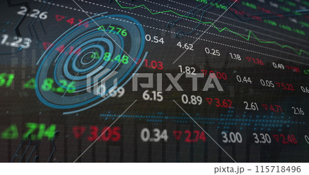 Image of data processing over cityscape 115718496