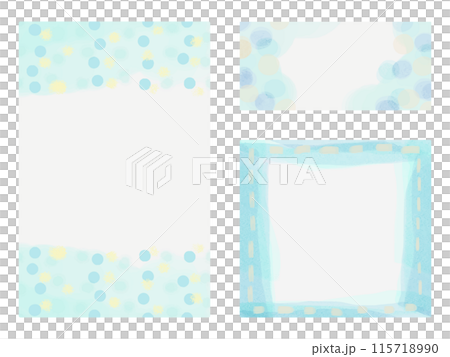 清爽水彩畫框素材套裝 115718990