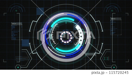 Image of scope scanning and data processing over grid Image of scope scanning and data processing over grid 115720245