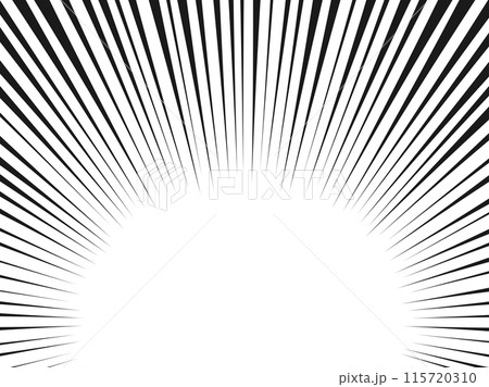 シンプルな黒い集中線の中央太線フレーム背景 115720310