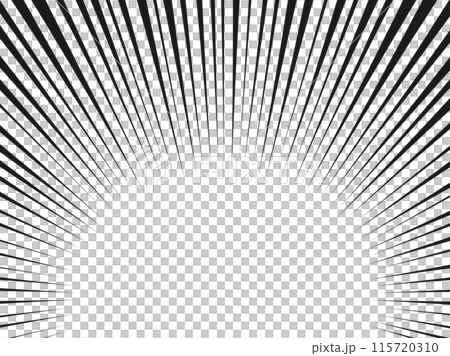 シンプルな黒い集中線の中央太線フレーム背景 115720310