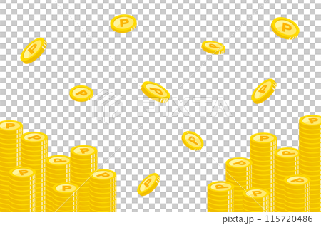 Coin/point background material illustration template money point return frame banner pile Coin/point background material illustration template money point return frame banner pile 115720486