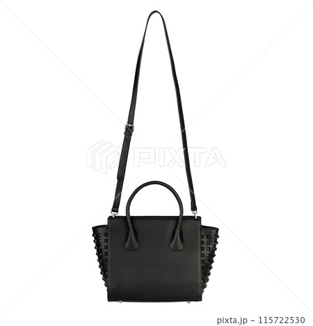 Black Leather Handbag with Adjustable Strap Black Leather Handbag with Adjustable Strap 115722530