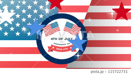 Image of 4th of july independence day text over red, white and blue of united states of america Image of 4th of july independence day text over red, white and blue of united states of america 115722731