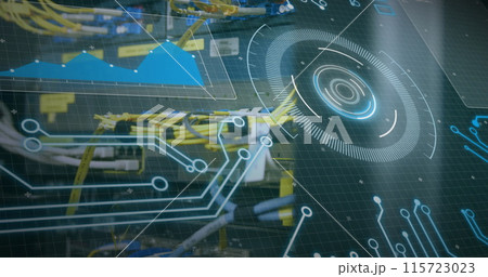 Image of statistics and data processing on grey background 115723023