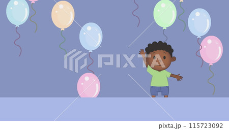 Image of schoolboy icon on purple background 115723092