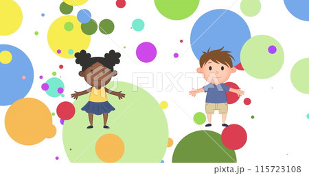 Image of children icon and spots on white background 115723108