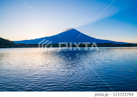 【静岡県】田貫湖の夜明け、富士山 115723704