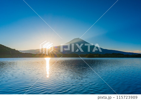 【静岡県】田貫湖の日の出、富士山 【静岡県】田貫湖の日の出、富士山 115723989