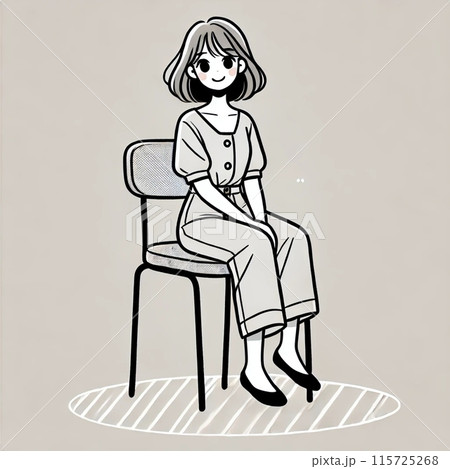 座っている女性 115725268