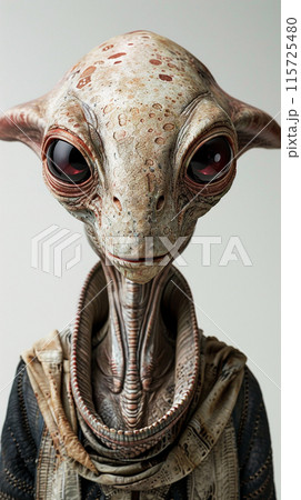Portrait alien on white background Portrait alien on white background 115725480