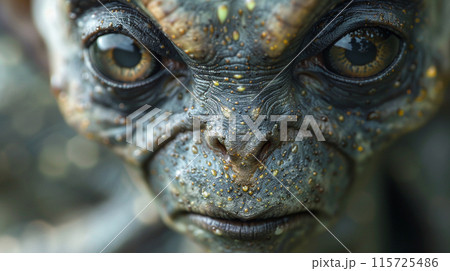 Portrait alien on white background Portrait alien on white background 115725486