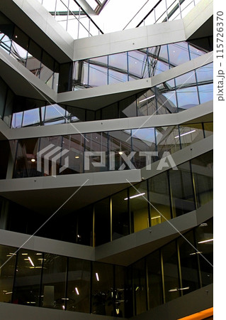 Modern interior of a modern building. Modern interior of a modern building. 115726370