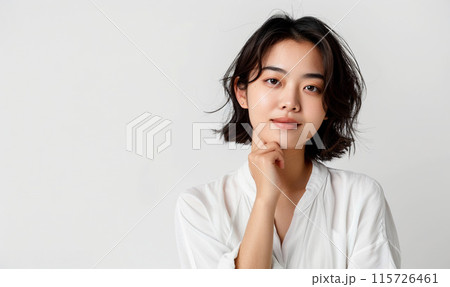 顔に手を添える女性 顔に手を添える女性 115726461