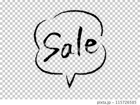 手書きの文字　SALE　Sale　吹き出し 115726585