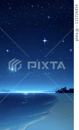 夜明け前の星空と海 AI画像 夜明け前の星空と海 AI画像 115726854