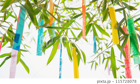 色とりどりの七夕の短冊 115728078
