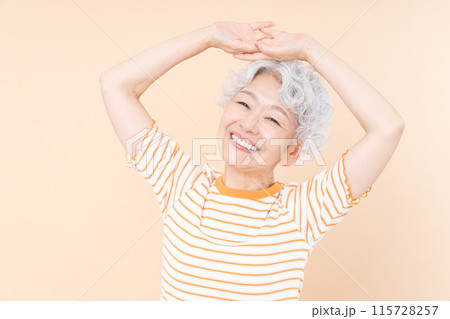 シニアの女性のビューティ シニアの女性のビューティ 115728257