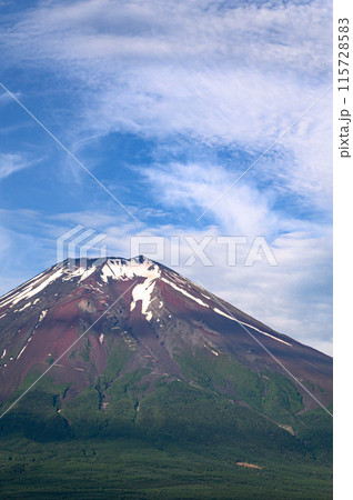 山梨県・忍野村より望む富士山頂 115728583
