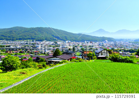 茅野駅周辺、蓼科山方面を望む(長野県茅野市)【2024.6】 115729391