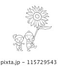 Character line drawings for cute vector illustrations 115729543