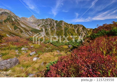秋・紅葉の氷河公園 槍ヶ岳 115729550