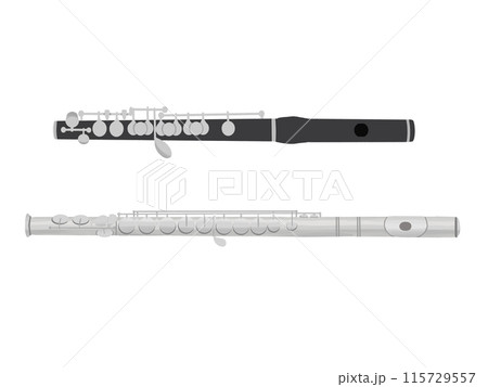 ピッコロとフルートのリアルなイラスト 115729557