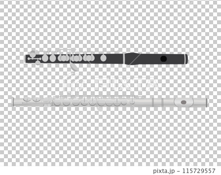 ピッコロとフルートのリアルなイラスト 115729557