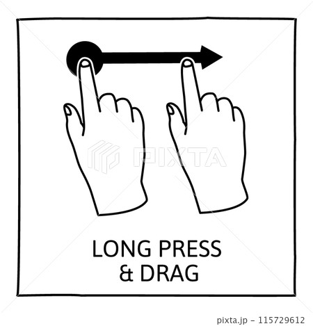 Doodle gesture icon Doodle gesture icon 115729612