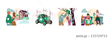 People Character Care of Nature and Environment Vector Set People Character Care of Nature and Environment Vector Set 115729713
