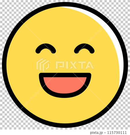 笑顔が可愛い、黄色い顔の絵文字のイラスト素材 [115730111] - PIXTA