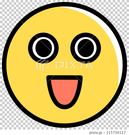 Yellow face emoji laughing with eyes wide open 115730117