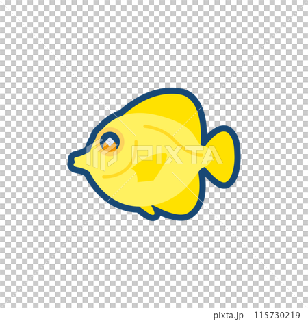 かわいいキイロハギのイラスト かわいいキイロハギのイラスト 115730219