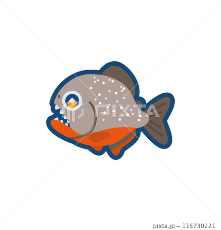 かわいいピラニア・ナッテリーのイラスト かわいいピラニア・ナッテリーのイラスト 115730221