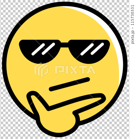 Scheming yellow face emoji - Stock Illustration [115730331] - PIXTA