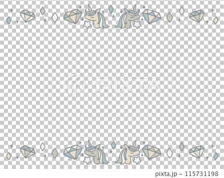 Hand drawn unicorn frame 115731198