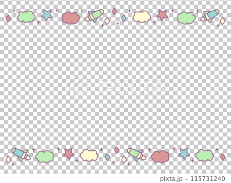 Hand drawn rocket frame 115731240