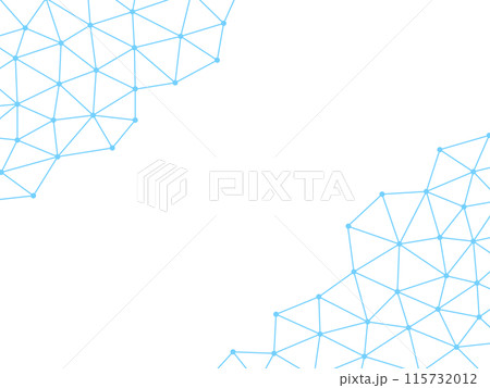 水色のポリゴン状の線の飾りの斜めフレーム 115732012