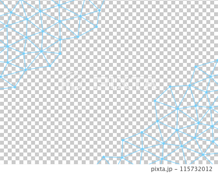 水色のポリゴン状の線の飾りの斜めフレーム 115732012