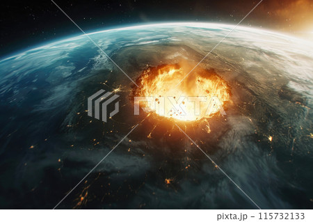 Cosmic Catastrophe: Earth's Encounter with an Asteroid 115732133
