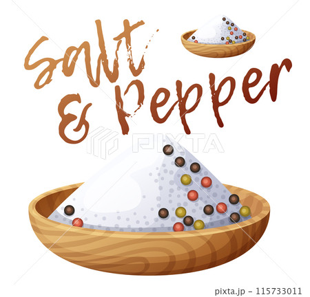 Salt and Pepper vector illustration. Cartoon icon isolated on white background 115733011