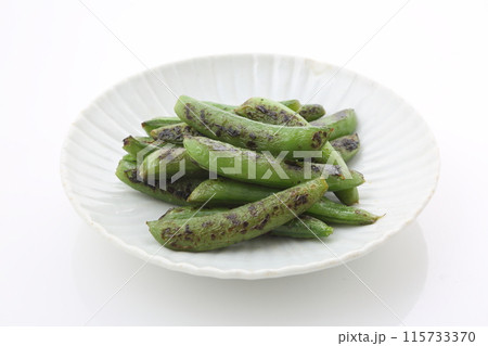 焼きナップエンドウ白しのぎ皿斜俯瞰 115733370