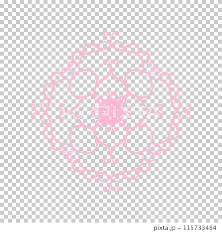 Ancient flower pattern pink 115733484