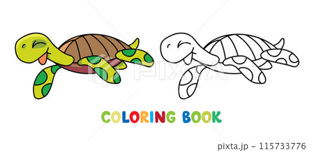 Sea theme. Turtle in the ocean vector illustration Sea theme. Turtle in the ocean vector illustration 115733776