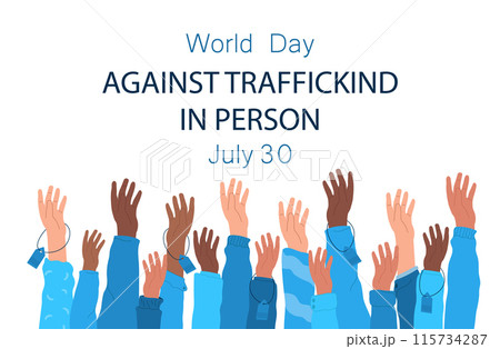 World Anti-Trafficking Day banner. Vector template for banner, greeting card, poster. World Anti-Trafficking Day banner. Vector template for banner, greeting card, poster. 115734287